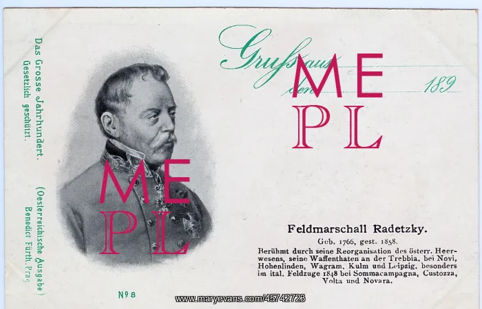 : Head and shoulders portrait of Marshal Radetzky : Head and shoulders portrait of Marshal Radetzky