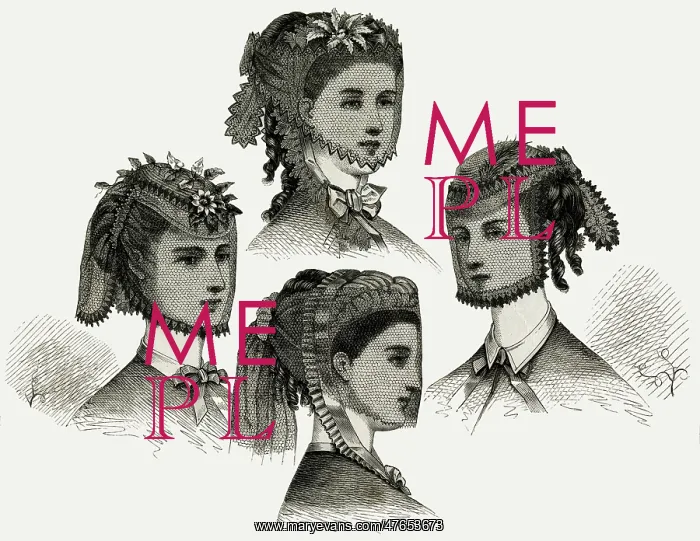 : Headdresses with mesh veils 1869 : Headdresses with mesh veils 1869