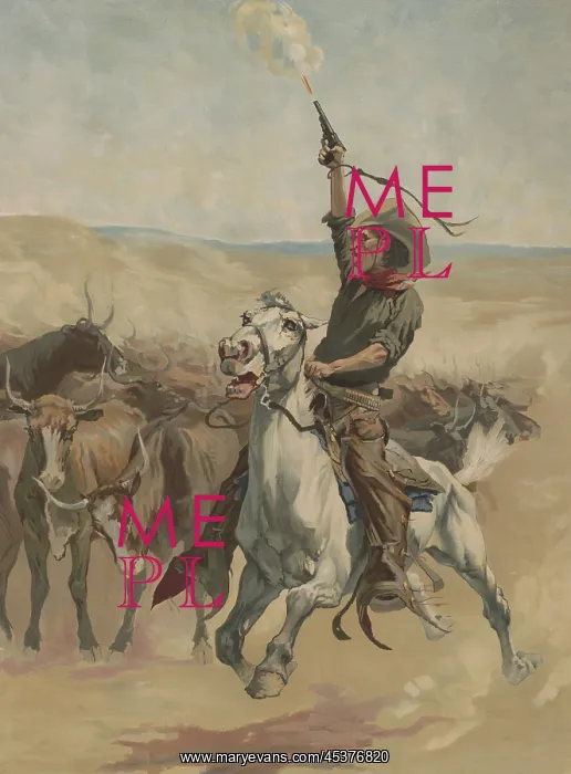 : HEADING A STAMPEDE, 1888, chromolithograph : HEADING A STAMPEDE, 1888, chromolithograph