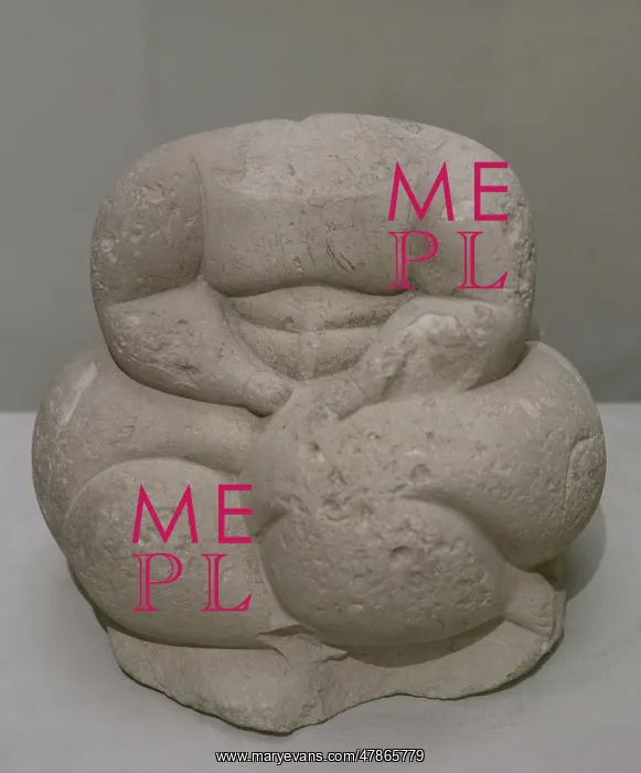 : Headless sculpture of a seated human figure. From : Headless sculpture of a seated human figure. From