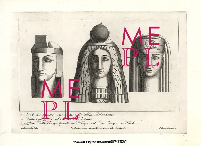 : Heads of Egyptian gods and goddesses : Heads of Egyptian gods and goddesses