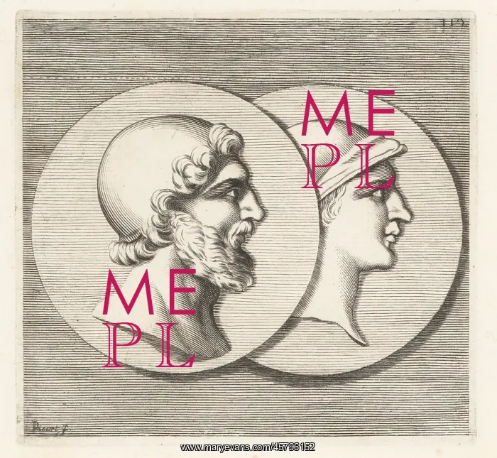 : Heads of two soldiers in ancient helmets : Heads of two soldiers in ancient helmets