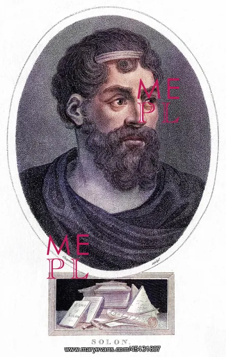  : SOLON Greek lawgiver : with a heap of documents containing his laws