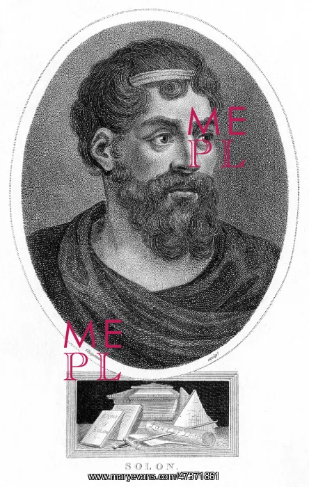  : SOLON Greek lawgiver : with a heap of documents containing his laws