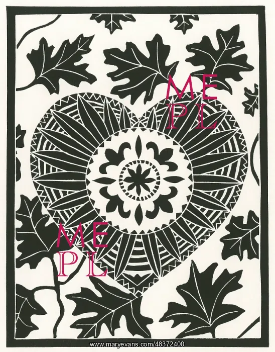 : Heart surrounded by oak leaves : Heart surrounded by oak leaves