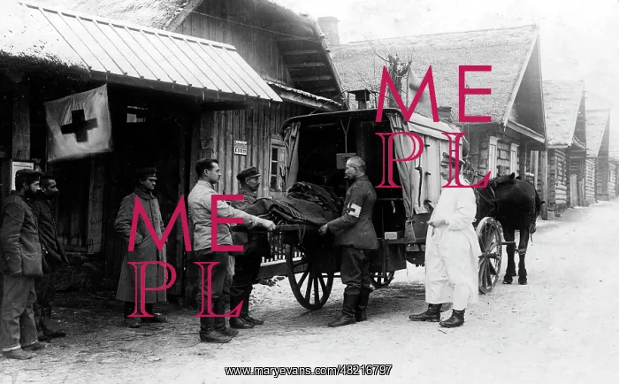 : Heated ambulance at the eastern front, 1916 : Heated ambulance at the eastern front, 1916