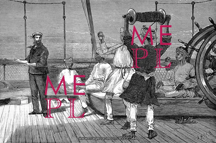 : Heaving the Log on SS Malwa, 1879 : Heaving the Log on SS Malwa, 1879