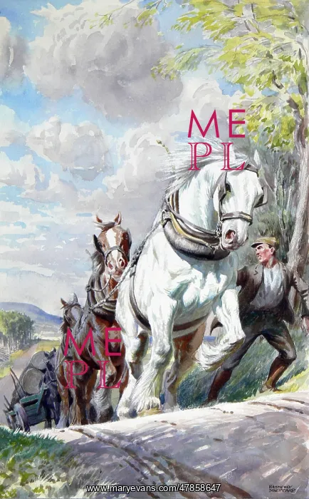 : Heavy horses pull a Timber Wagon uphill : Heavy horses pull a Timber Wagon uphill