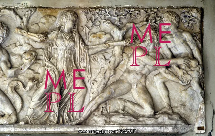 : Hecate and Giants. Roman relief, after school : Hecate and Giants. Roman relief, after school
