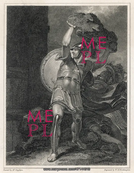  : Hector throwing a boulder