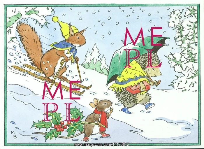 : Hedgehog, mouse and skiing squirrel : Hedgehog, mouse and skiing squirrel