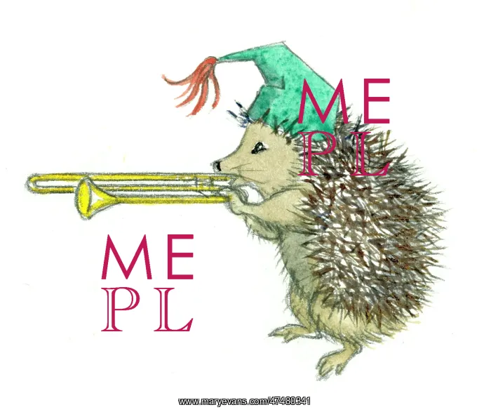 : Hedghog blowing a trombone : Hedghog blowing a trombone