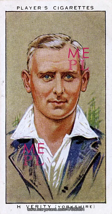 : Hedley Verity, Yorkshire County and England cricketer : Hedley Verity, Yorkshire County and England cricketer