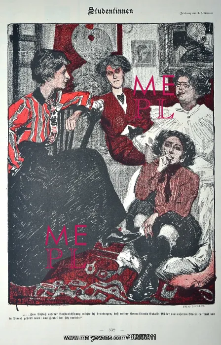 : Heilemann Ernst Studentinnen- Students, 1900 : Heilemann Ernst Studentinnen- Students, 1900