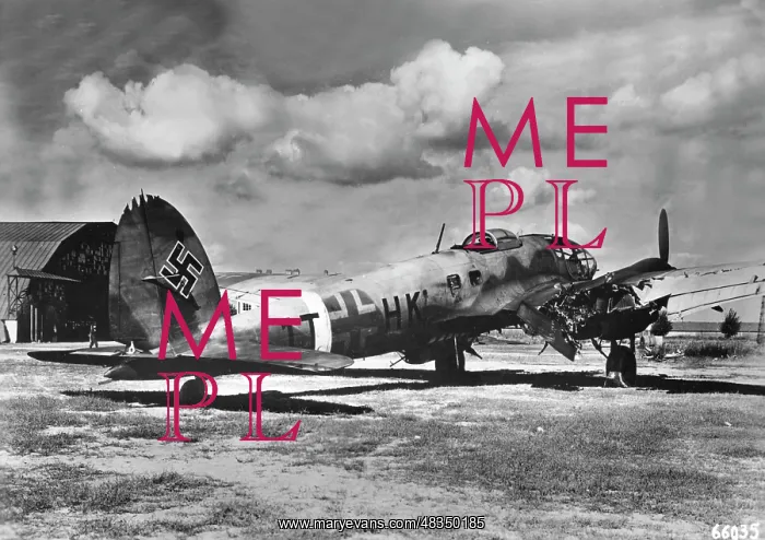 : Heinkel He 111 fighter plane on the eastern front, ca. 1941 : Heinkel He 111 fighter plane on the eastern front, ca. 1941