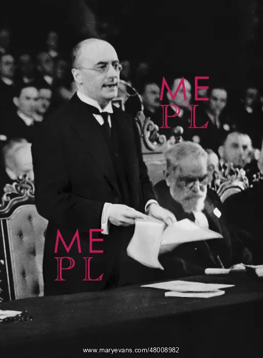 : Heinrich Bruening during a speech in front of the League of : Heinrich Bruening during a speech in front of the League of