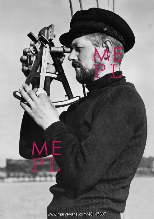: Heinrich Gaber with Sextant, 1938 : Heinrich Gaber with Sextant, 1938
