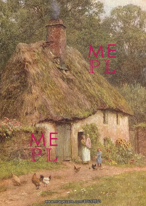  : Helen Allingham, Cottage and Chickens