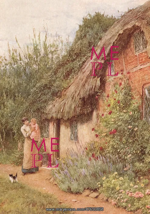  : Helen Allingham, Cottage and Rosebush