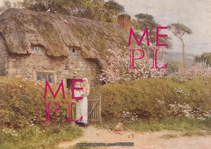  : Helen Allingham - Woman at Cottage Gate