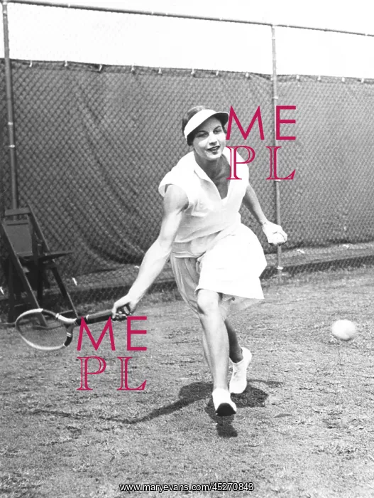 : Helen Wills Moody in Doubles action at the U.S : Helen Wills Moody in Doubles action at the U.S