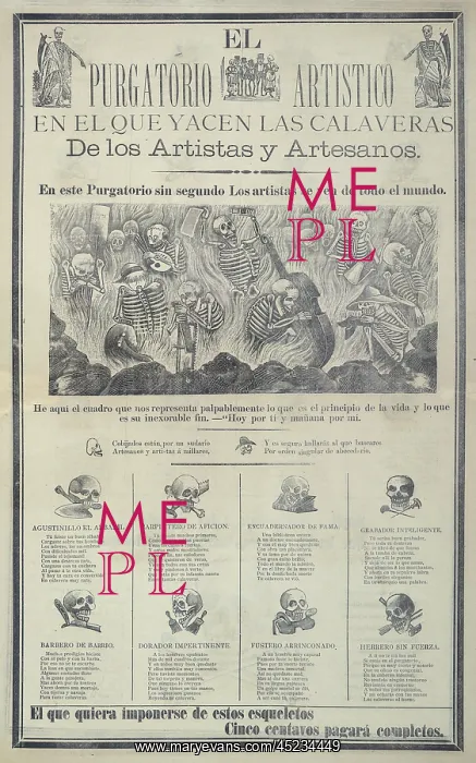 : Hell, depicted in a broadside showing artists ? : Hell, depicted in a broadside showing artists ?