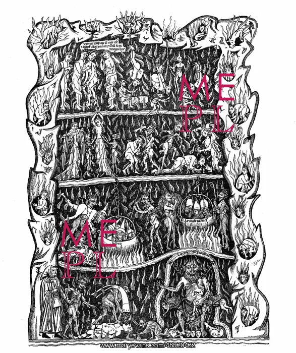 : Hell: Engraving after miniature in 12th century : Hell: Engraving after miniature in 12th century