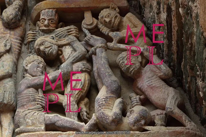 : Hell, Last Judgement tympanum, Abbatiale Sainte-Foy : Hell, Last Judgement tympanum, Abbatiale Sainte-Foy