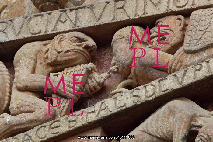: Hell, Last Judgement tympanum, Abbatiale Sainte-Foy : Hell, Last Judgement tympanum, Abbatiale Sainte-Foy