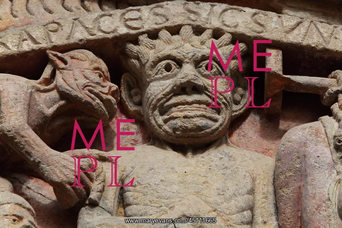 : Hell, Last Judgement tympanum, Abbatiale Sainte-Foy : Hell, Last Judgement tympanum, Abbatiale Sainte-Foy