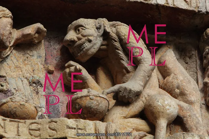 : Hell, Last Judgement tympanum, Abbatiale Sainte-Foy : Hell, Last Judgement tympanum, Abbatiale Sainte-Foy