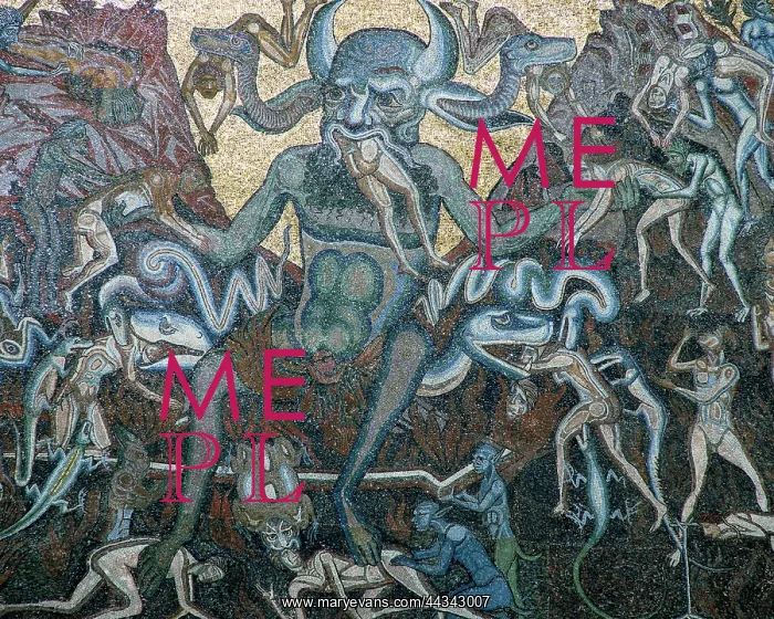 : Detail of Hell, mosaics in : Detail of Hell, mosaics in