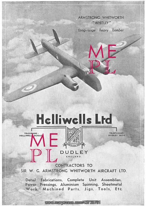 : Helliwells. Dudley. Aviation Fabrications : Helliwells. Dudley. Aviation Fabrications