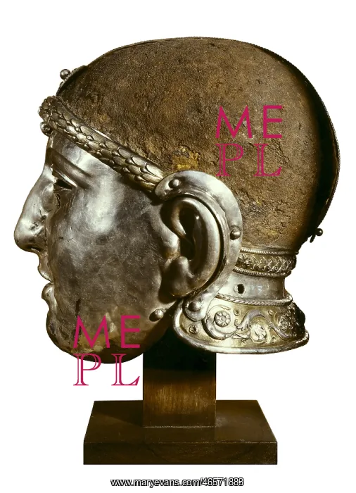 : Helmet with Mask. 50. Made of iron and silver : Helmet with Mask. 50. Made of iron and silver