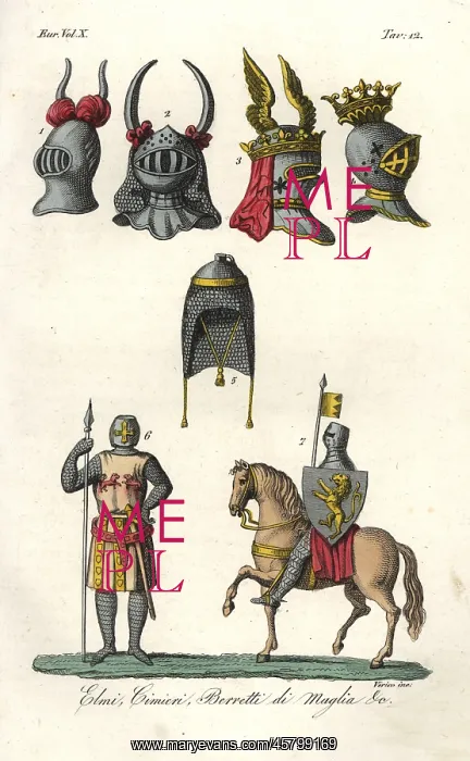 : Helmets, crests, chainmail hoods, armour, etc : Helmets, crests, chainmail hoods, armour, etc