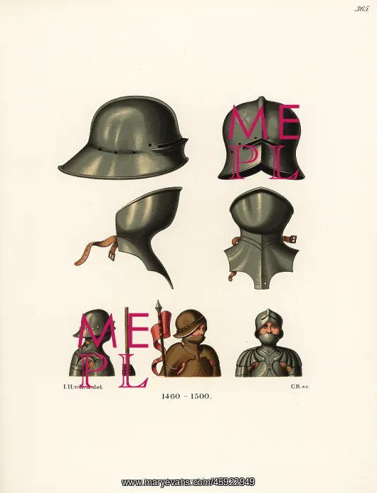 : Helmets and gorgets, Germany, late 15th century : Helmets and gorgets, Germany, late 15th century