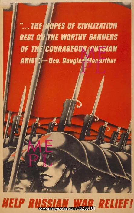 : Help Russian war relief! American World War 2 : Help Russian war relief! American World War 2