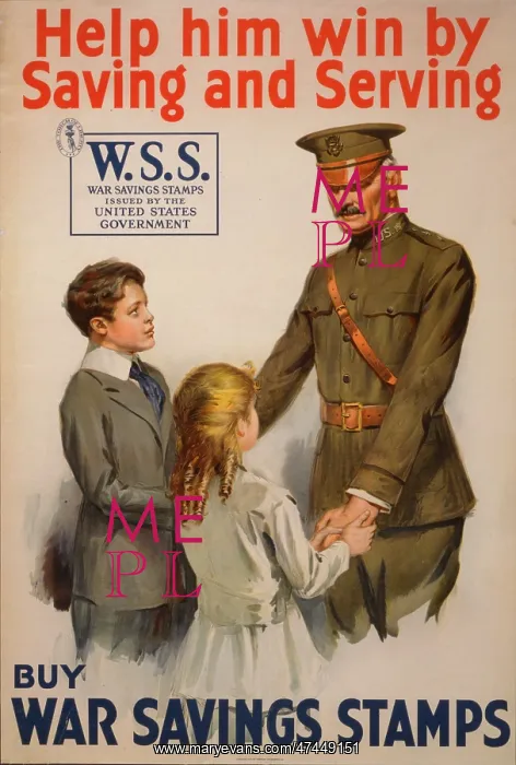 : Help him win by saving and serving - Buy War Savings Stamps : Help him win by saving and serving - Buy War Savings Stamps