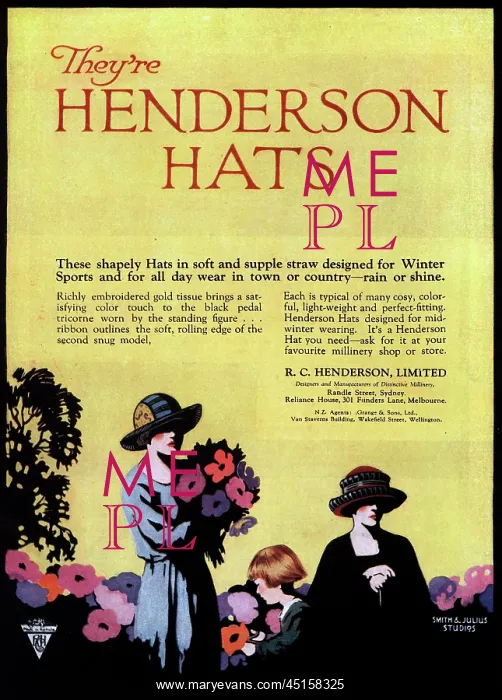 : Henderson Hats Advertisement : Henderson Hats Advertisement