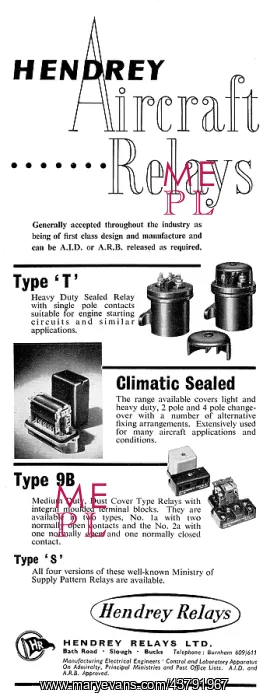 : Hendrey Aircraft Relays : Hendrey Aircraft Relays