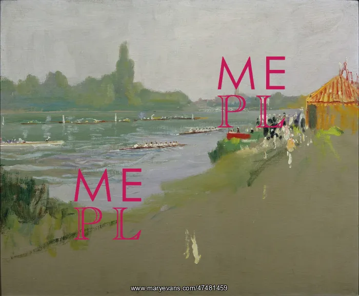 : Henley ' showing river with rowers : Henley ' showing river with rowers