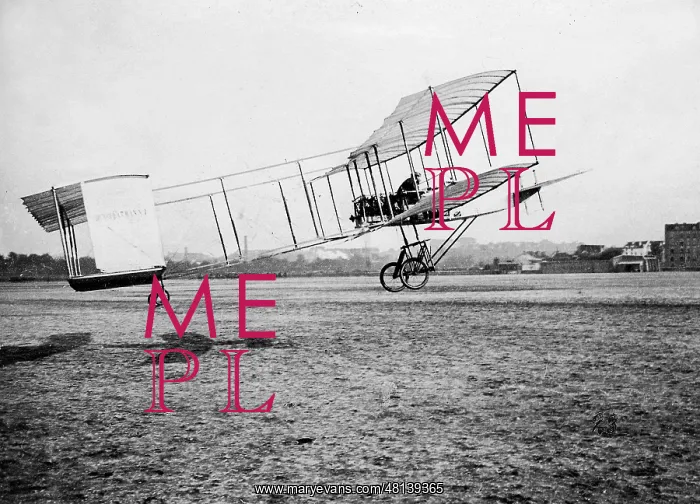 : Henri Farman in his airplane, 1907 : Henri Farman in his airplane, 1907