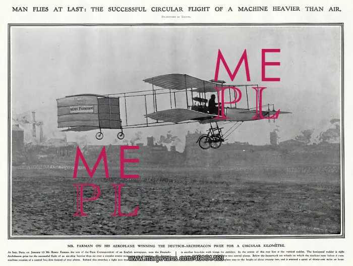 : Henri Farman - Flight of One Kilometre 1908 : Henri Farman - Flight of One Kilometre 1908