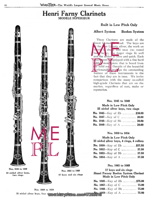  : Henri Farny Clarinets