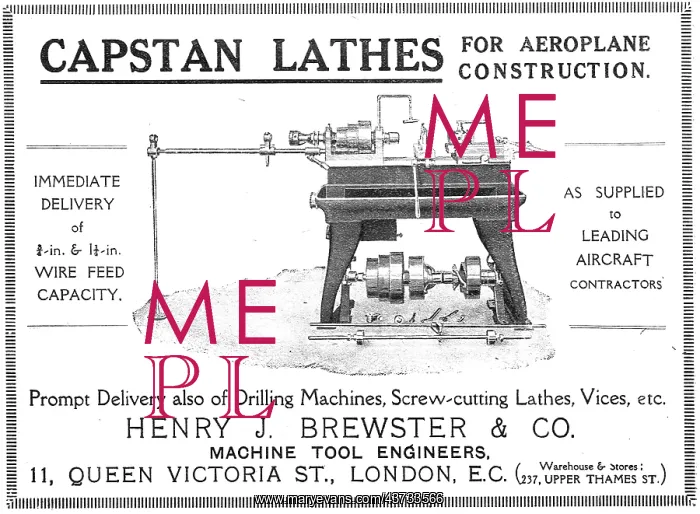 : Henry Brewster Capstan Lathes For Aeroplane Construction : Henry Brewster Capstan Lathes For Aeroplane Construction