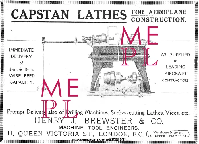 : Henry Brewster Machine Tools Capstan Lathe : Henry Brewster Machine Tools Capstan Lathe