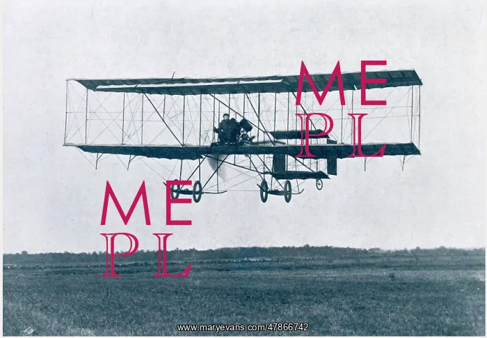 : Henry Farman flying the longest flight ever 1909 : Henry Farman flying the longest flight ever 1909
