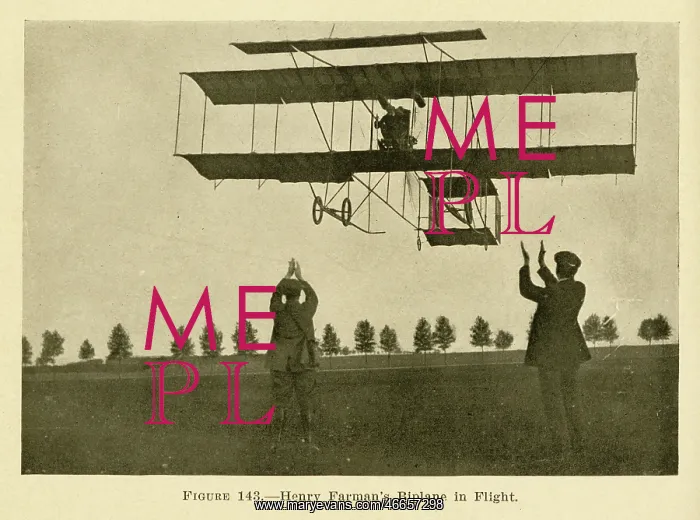  : Henry Farman's biplane in flight