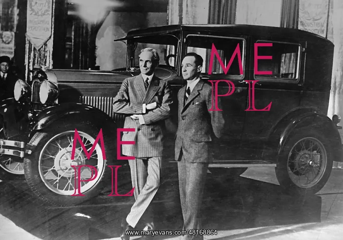 : Henry Ford and his son Edsel, 1928 : Henry Ford and his son Edsel, 1928