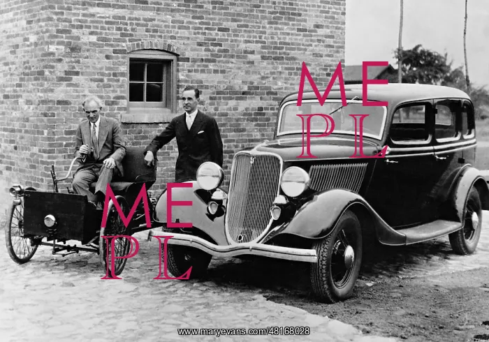 : Henry Ford with his son Edsel, 1933 : Henry Ford with his son Edsel, 1933